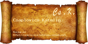 Csaplovics Katalin névjegykártya