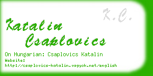 katalin csaplovics business card